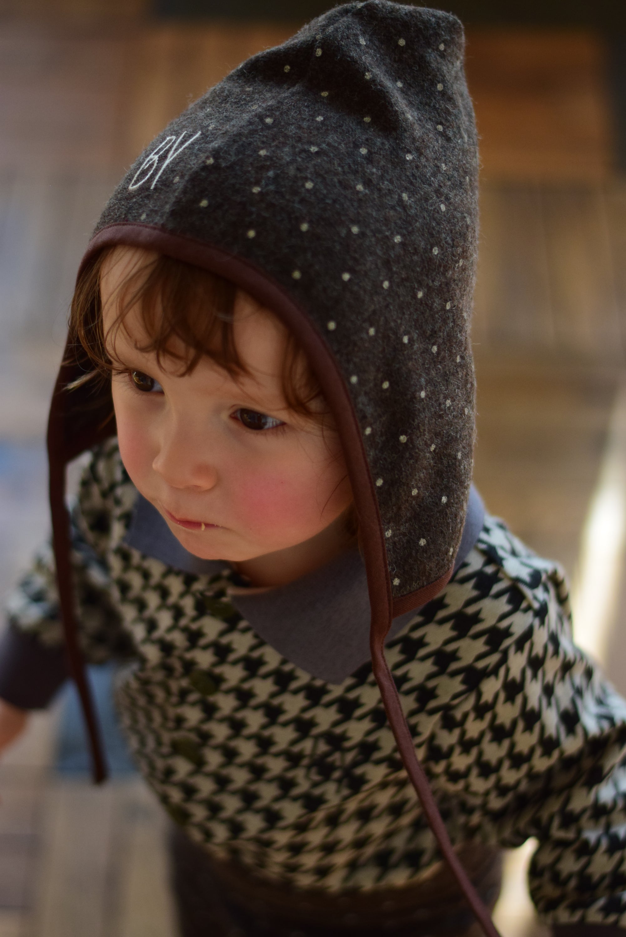 Tender Bonnet│polka dot wool